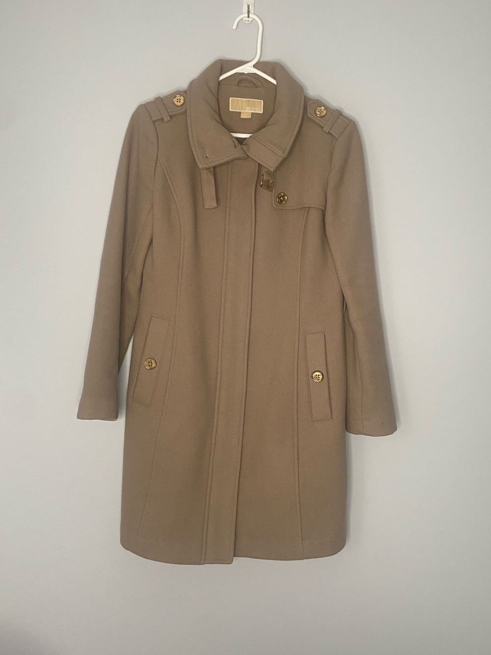 Michael Kors wool blend winter coat size 4 camel brown